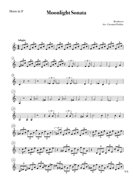 Moonlight Sonata (Easy Horn in F) image number null