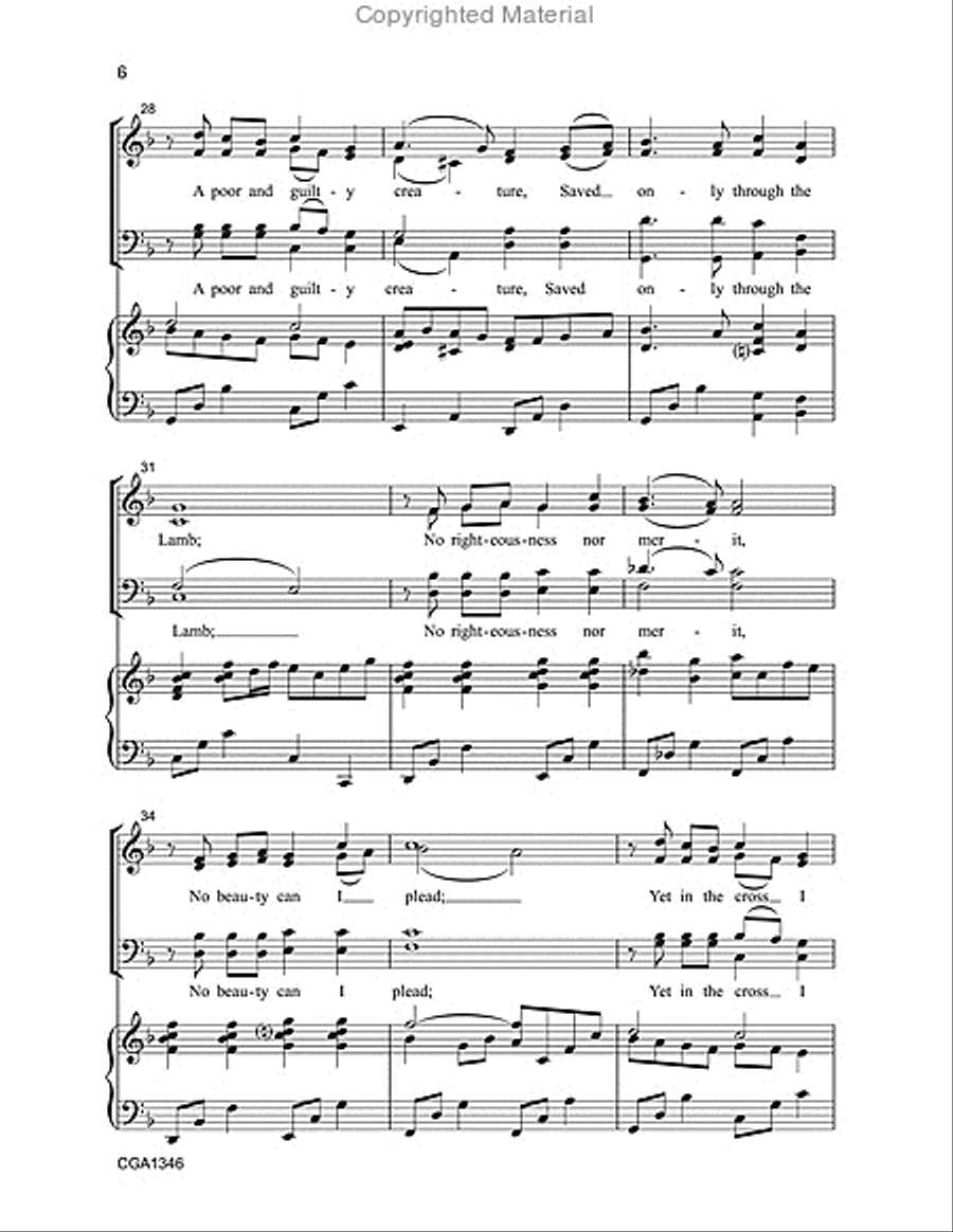 I Saw the Cross of Jesus I Saw the Cross of Jesus 4-Part scores gallery preview page 5