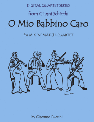 Book cover for O Mio Babbino from Gianni Schicchi for String Quartet (or Three Violins & Cello) with optional Piano