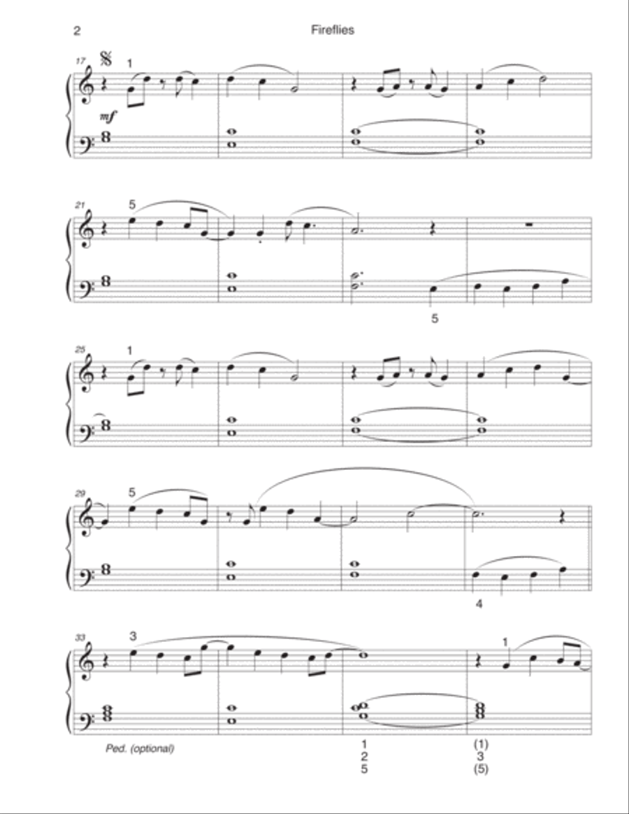 Fireflies Fireflies Easy Piano scores gallery preview page 2