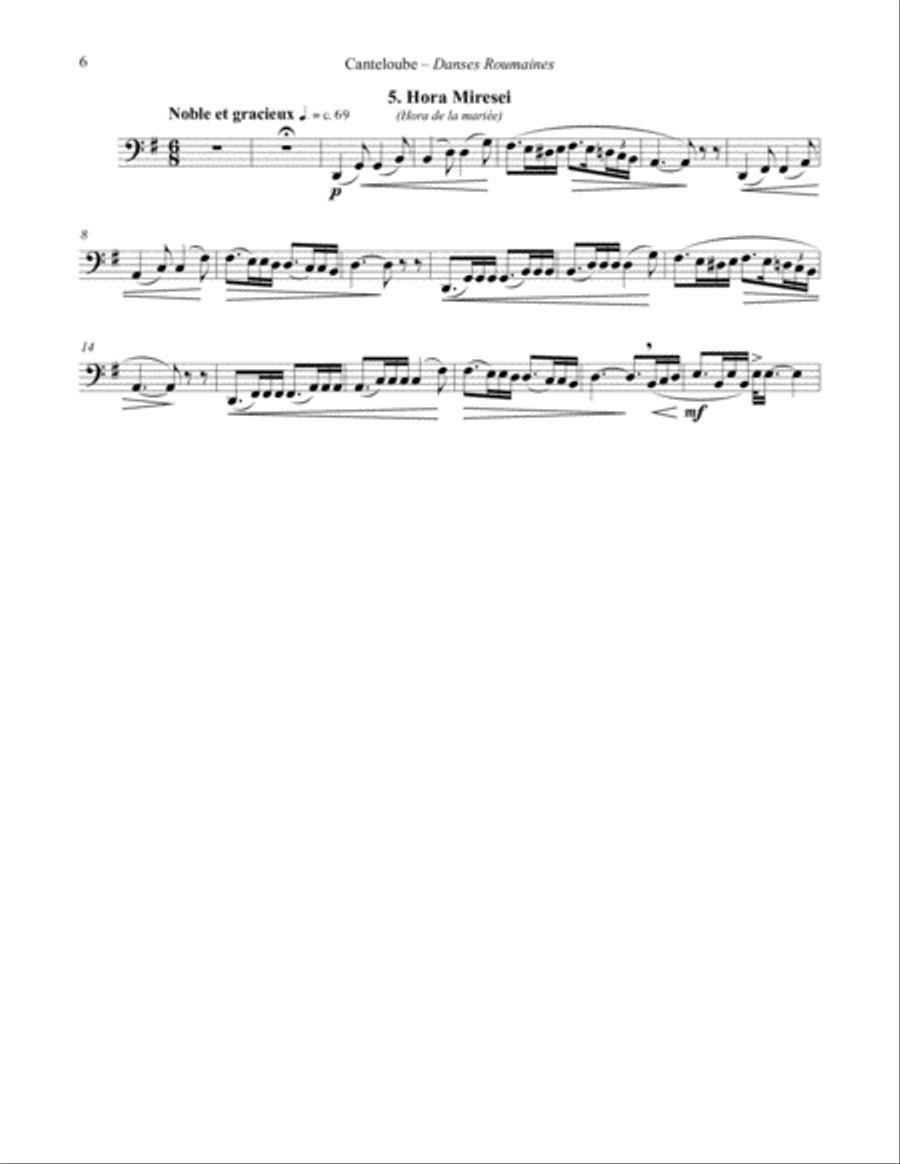Danses Roumaines for Tuba or Bass Trombone & Piano Bass Trombone scores gallery preview page 4