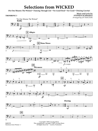 Selections from Wicked (arr. Jay Bocook) - Trombone 3