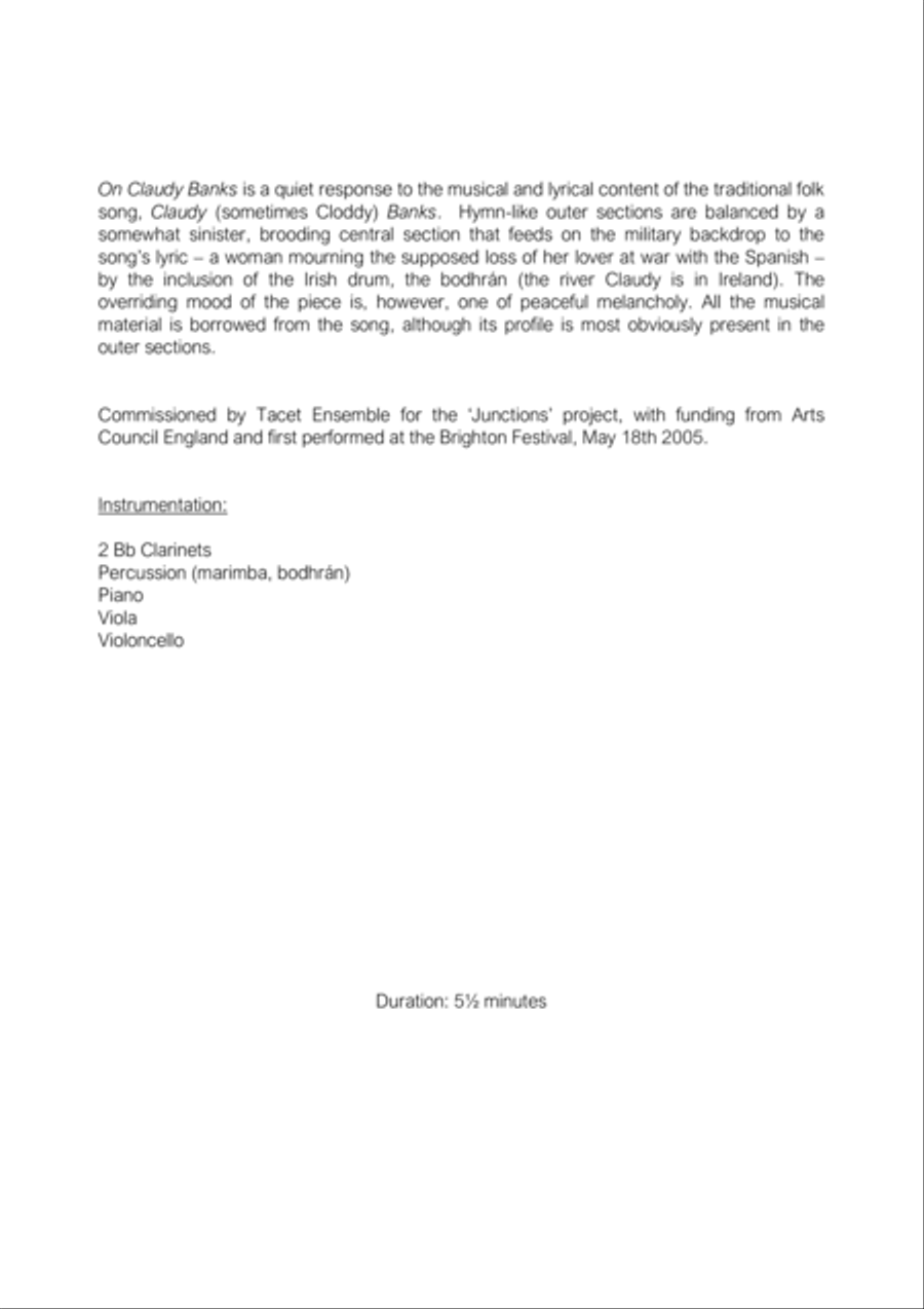 On Claudy Banks Clarinet scores gallery preview page 2