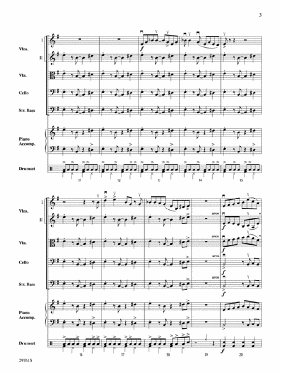 Sing, Sing, Sing (adapted from the stage show Barrage) String Orchestra scores gallery preview page 3