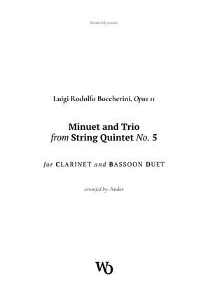 Minuet by Boccherini for Clarinet and Bassoon