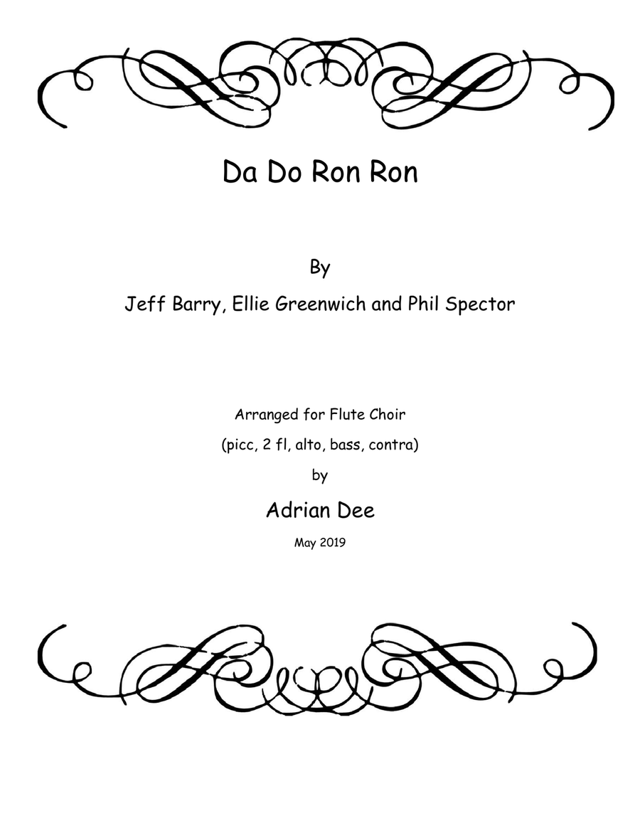 Da Doo Ron Ron (when He Walked Me Home) Flute Choir scores gallery preview page 1