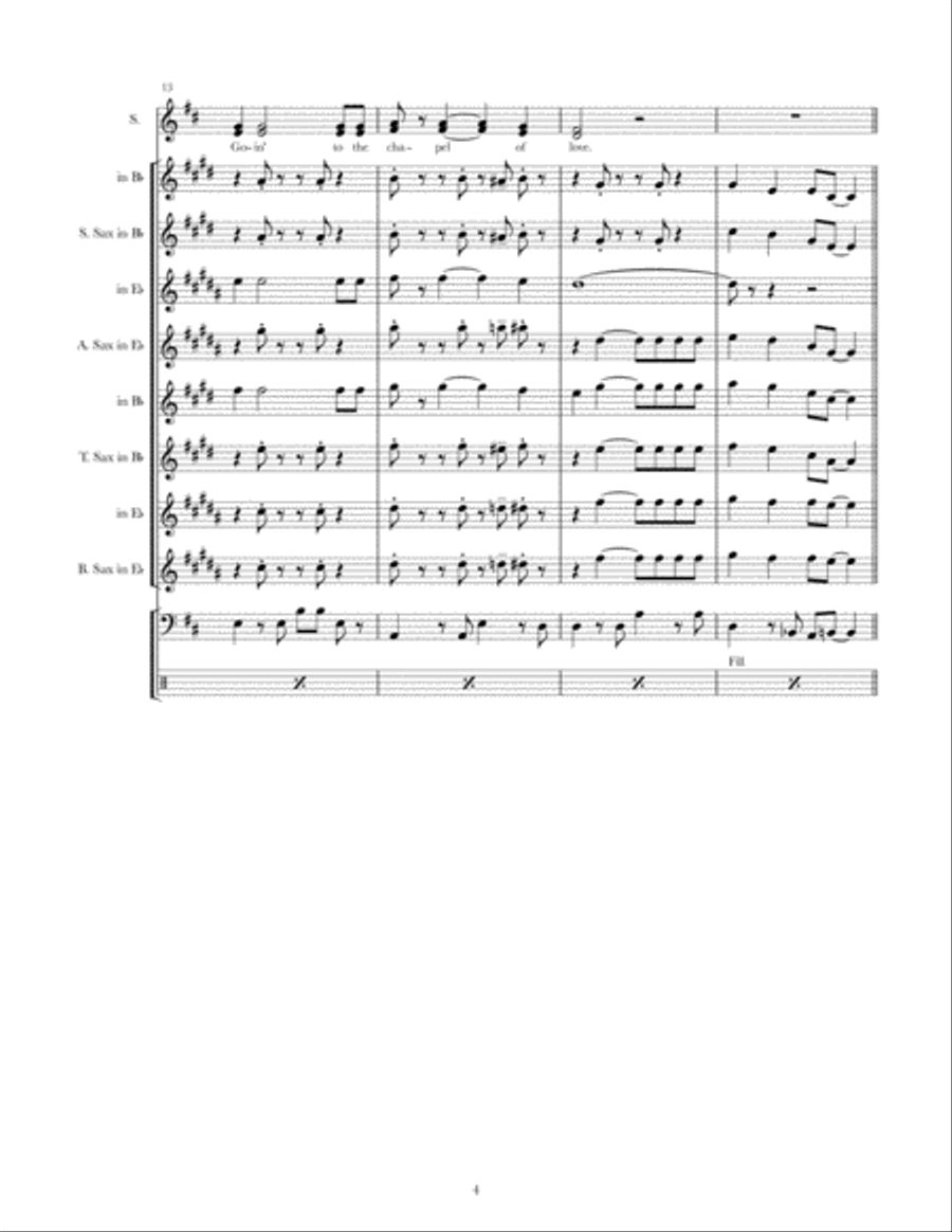 Chapel Of Love Saxophone Quartet scores gallery preview page 5