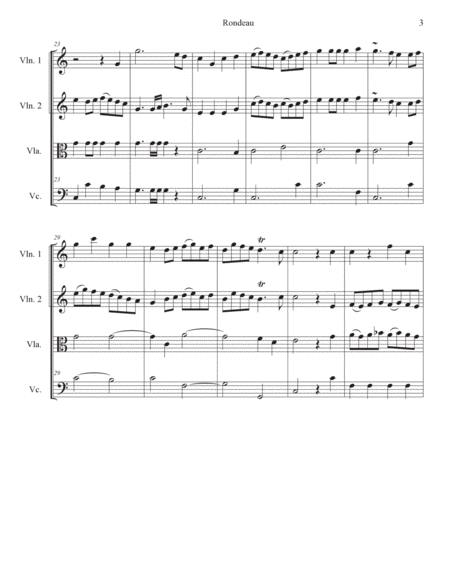 Rondeau "Theme from Masterpiece Theater" in C for String Quartet
