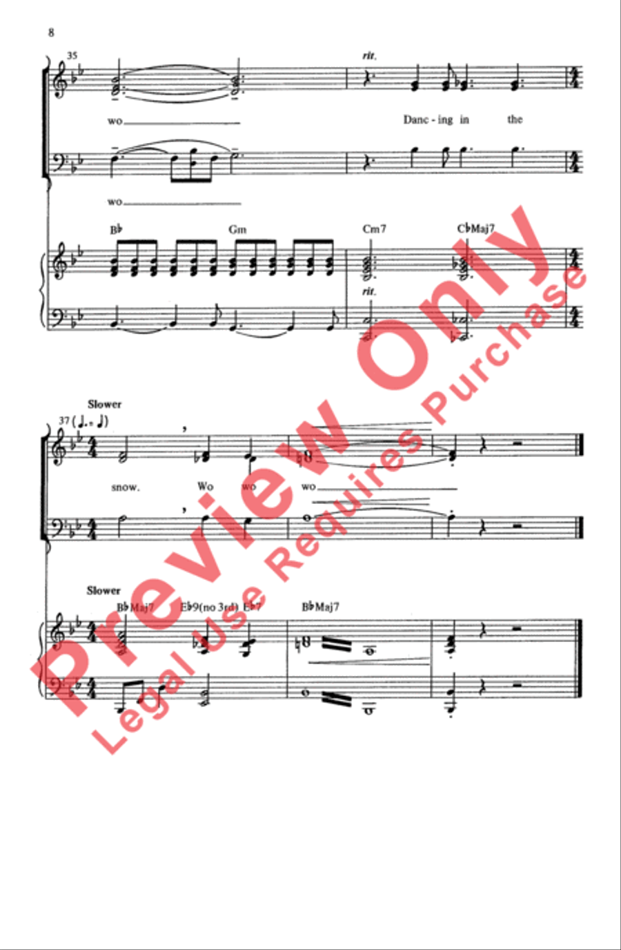Slow Dancing in the Snow 3-Part scores gallery preview page 8