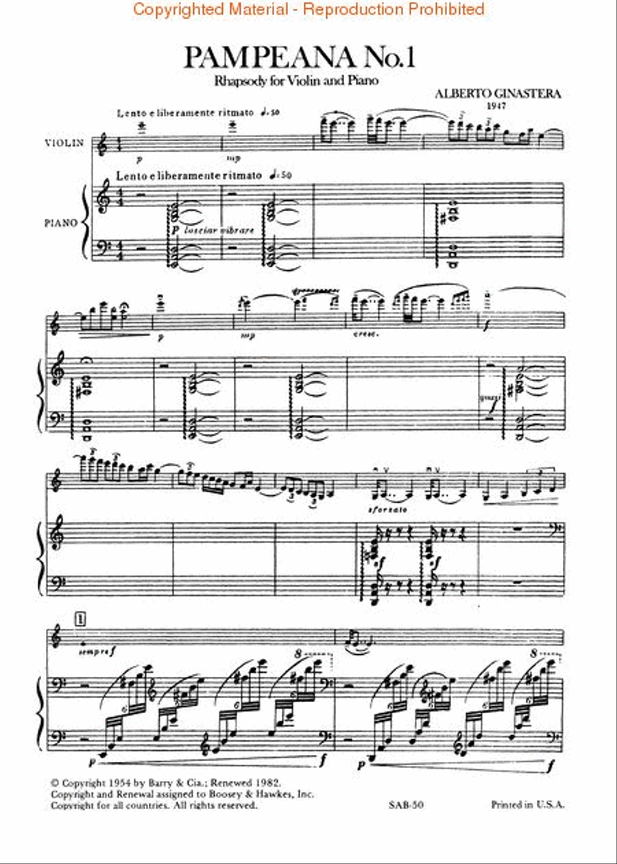 Pampeana No. 1 Violin Solo scores gallery preview page 2