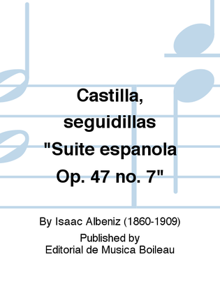 Book cover for Castilla, seguidillas "Suite espanola Op. 47 no. 7"