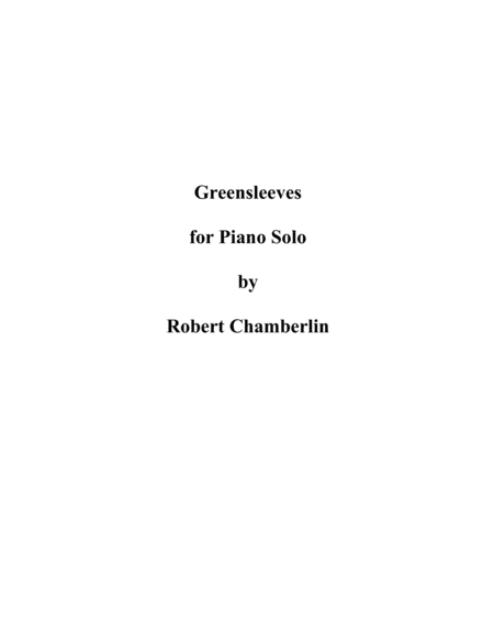 Greensleeves for Piano Solo image number null