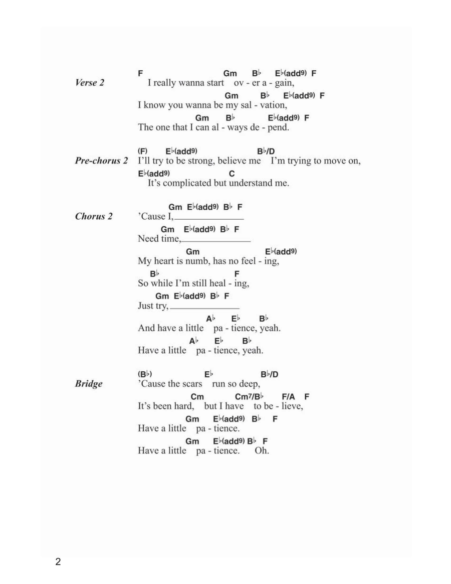 Patience Patience Piano scores gallery preview page 2