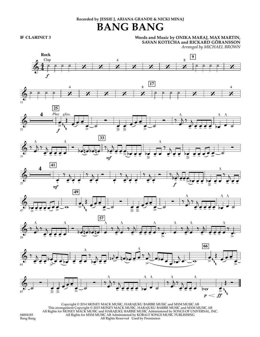Bang Bang - Bb Clarinet 3