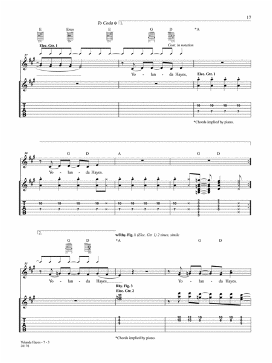 Yolanda Hayes Guitar Tablature scores gallery preview page 3