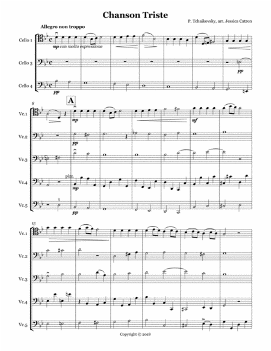 Chanson Triste Chanson Triste Cello scores gallery preview page 1