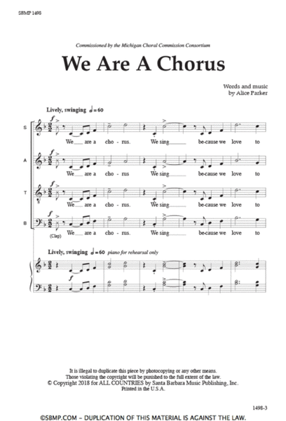 We Are A Chorus - SATB Octavo