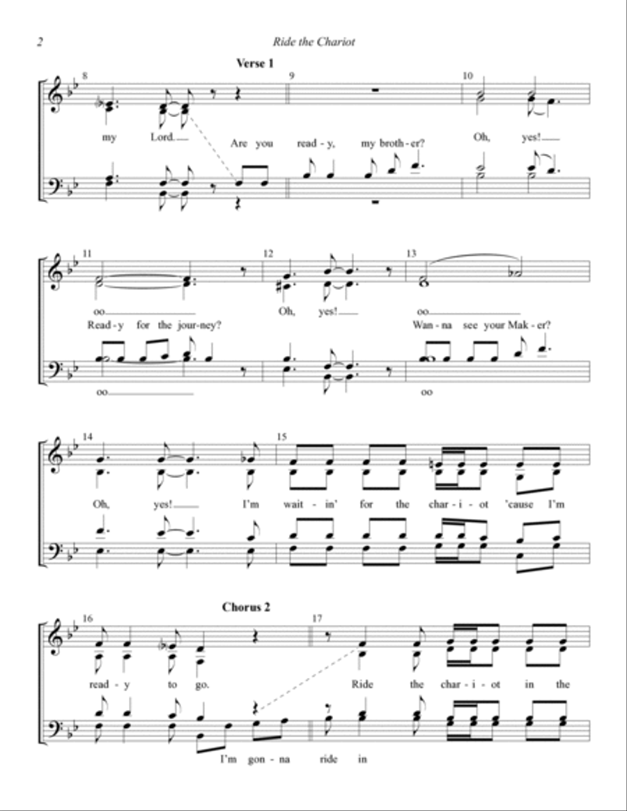 Ride The Chariot (arr. Barbershop Harmony Society) 4-Part scores gallery preview page 2