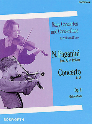 Book cover for Niccolo Paganini: Violin Concerto in D Op.6 (1st Position)