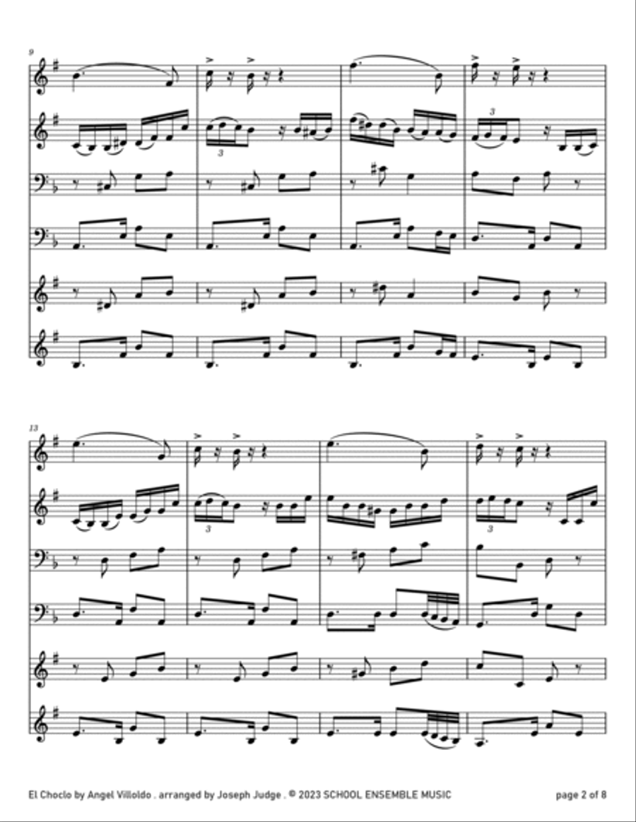El Choclo by Villoldo for Brass Quartet in Schools Brass Quartet scores gallery preview page 2