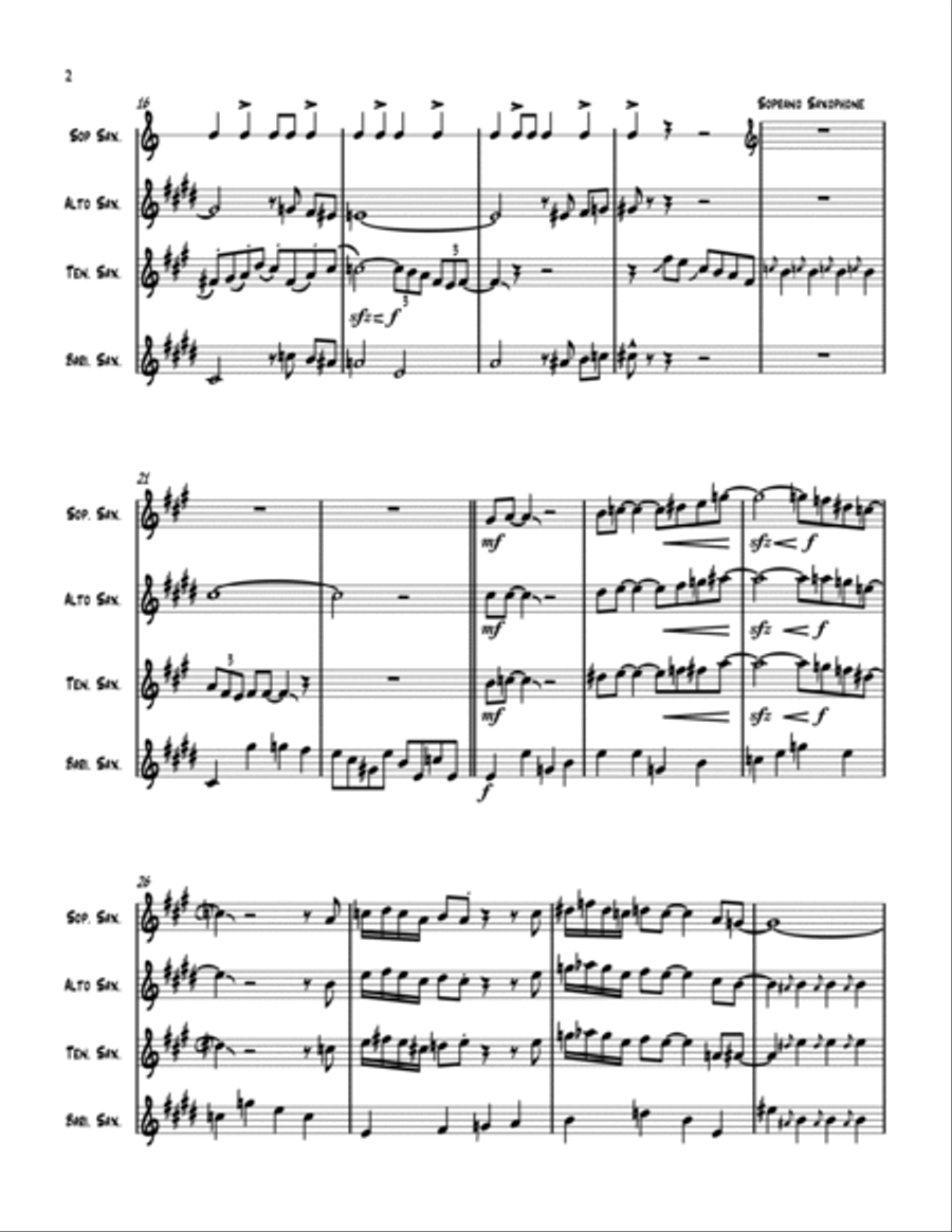 The Pink Panther The Pink Panther Saxophone Quartet scores gallery preview page 4