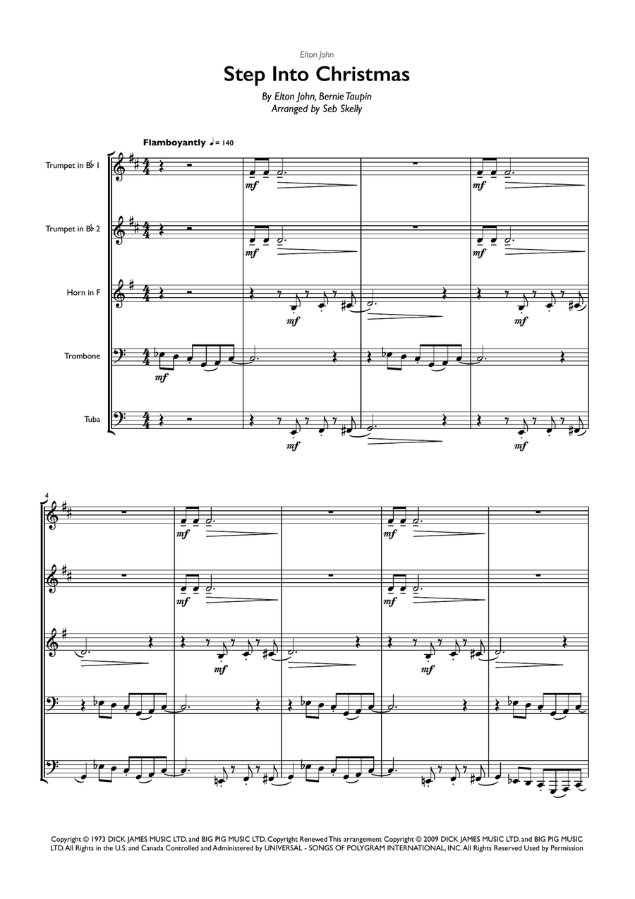 Step Into Christmas Brass Ensemble scores gallery preview page 1