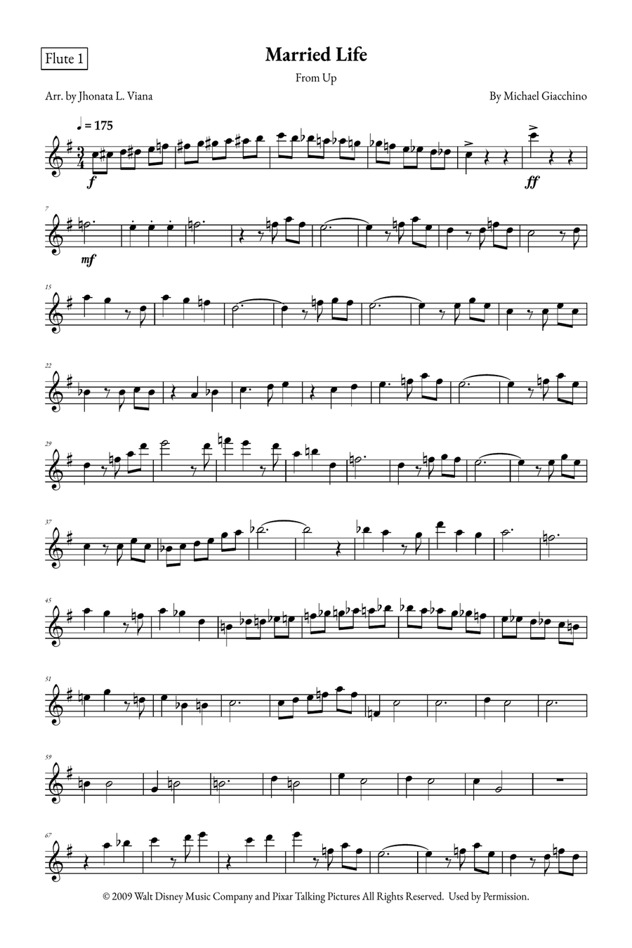 Married Life Flute Duet scores gallery preview page 5