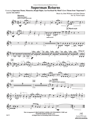 Superman Returns, Concert Selections from: 2nd B-flat Trumpet
