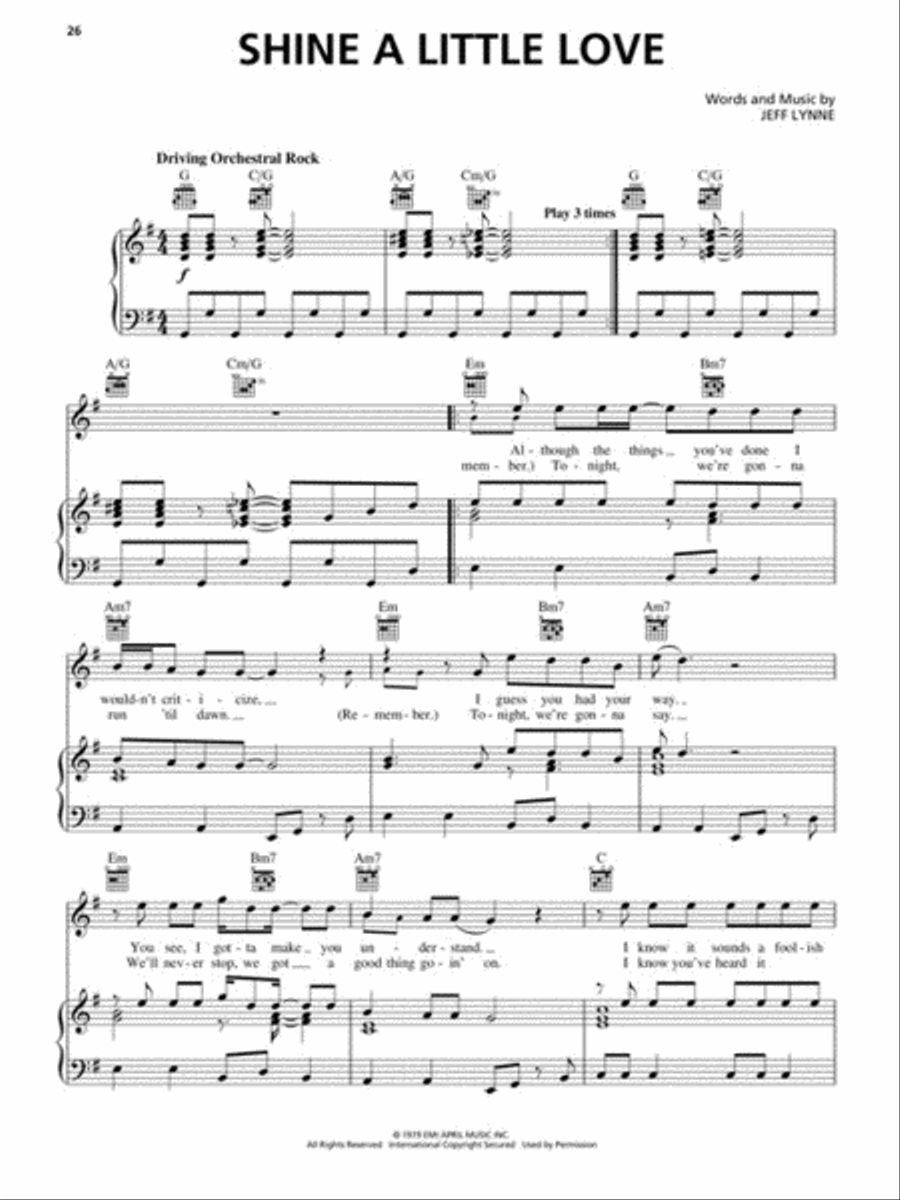 The Very Best of Electric Light Orchestra – All Over the World Piano, Vocal, Guitar scores gallery preview page 4