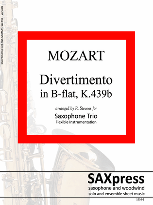 Book cover for Divertimento in B-Flat, K.439b no 2