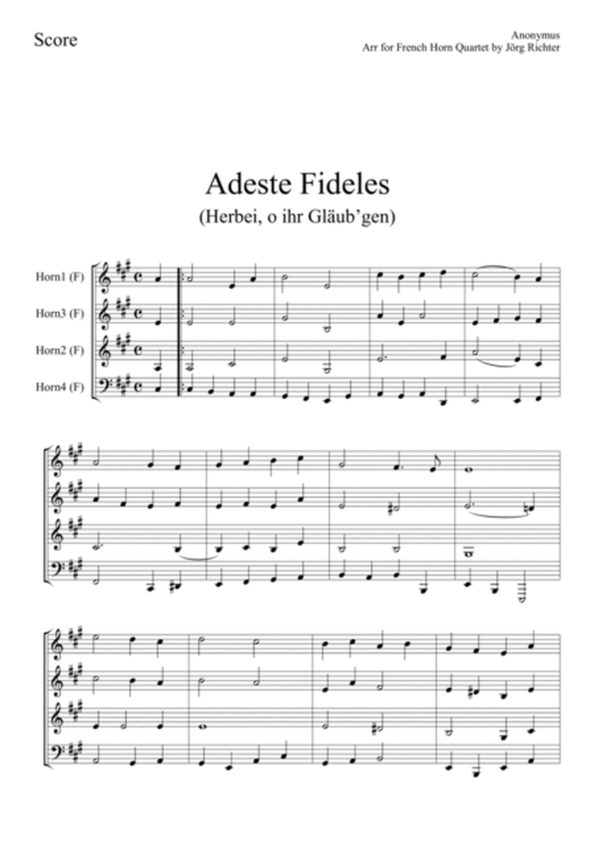 Adeste fideles (O Come All Ye Faithful) for French Horn Quartet image number null