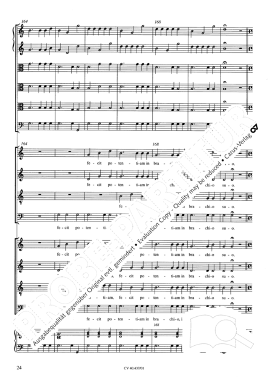 Magnificat a 8 voci con 6 vel 10 istromenti 4-Part scores gallery preview page 20