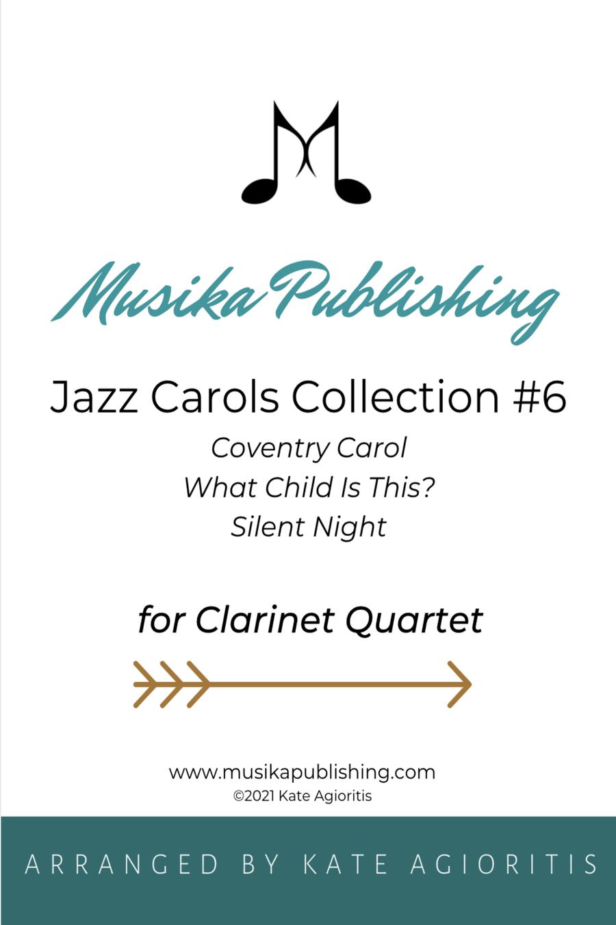 Jazz Carols Collection #6 - Clarinet Quartet (Coventry Carol; What Child Is This?; Silent Night) Clarinet Quartet scores gallery preview page 1