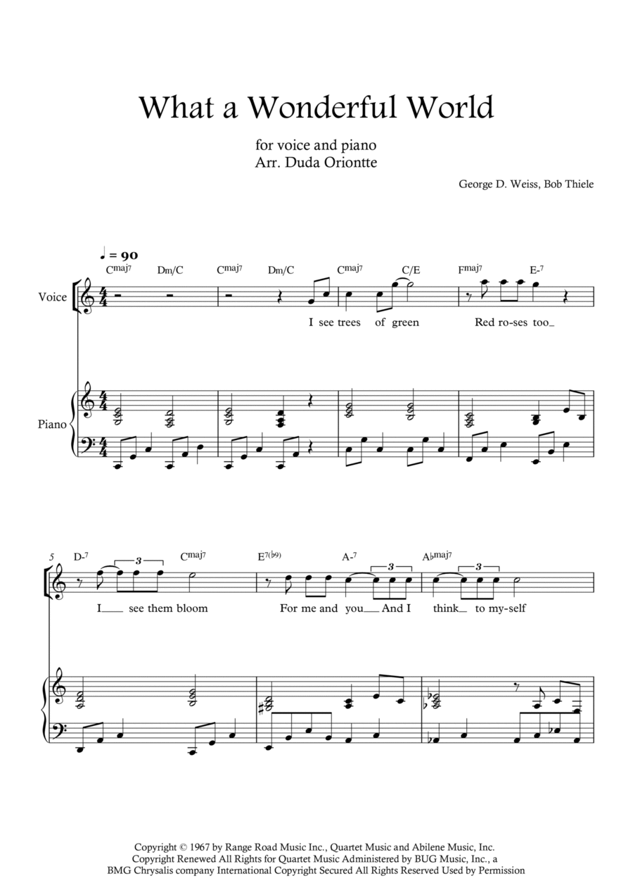 What A Wonderful World Voice scores gallery preview page 1