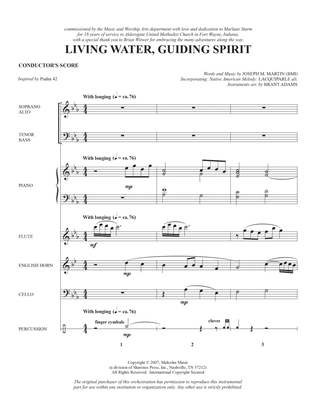 Book cover for Living Water, Guiding Spirit - Full Score