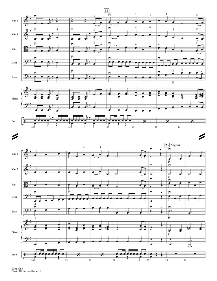 Pirates Of The Caribbean (Main Theme) - Full Score Orchestra scores gallery preview page 3