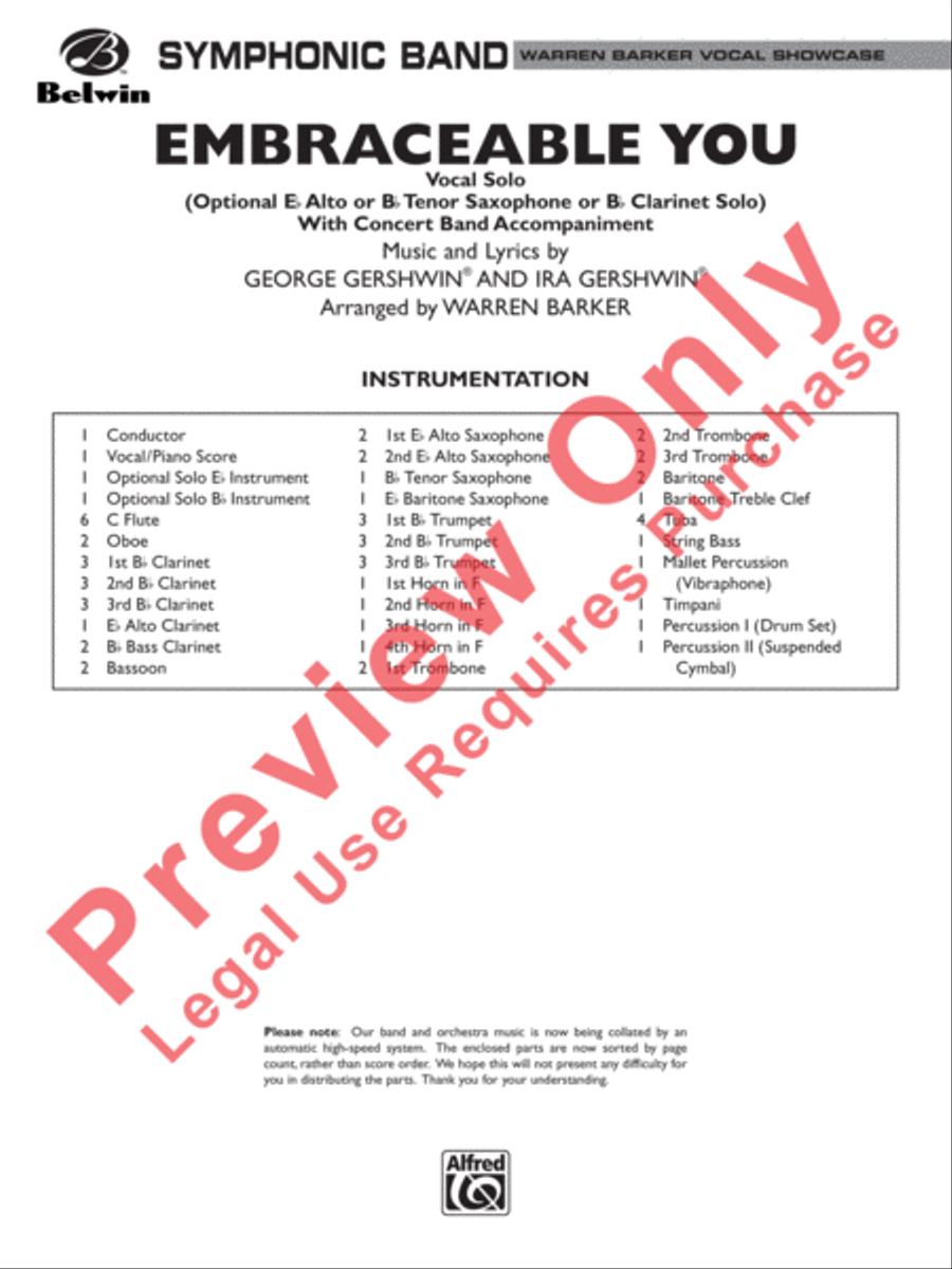 Embraceable You Concert Band scores gallery preview page 2