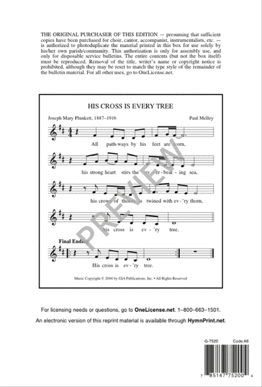 His Cross Is Every Tree 2-Part scores gallery preview page 6
