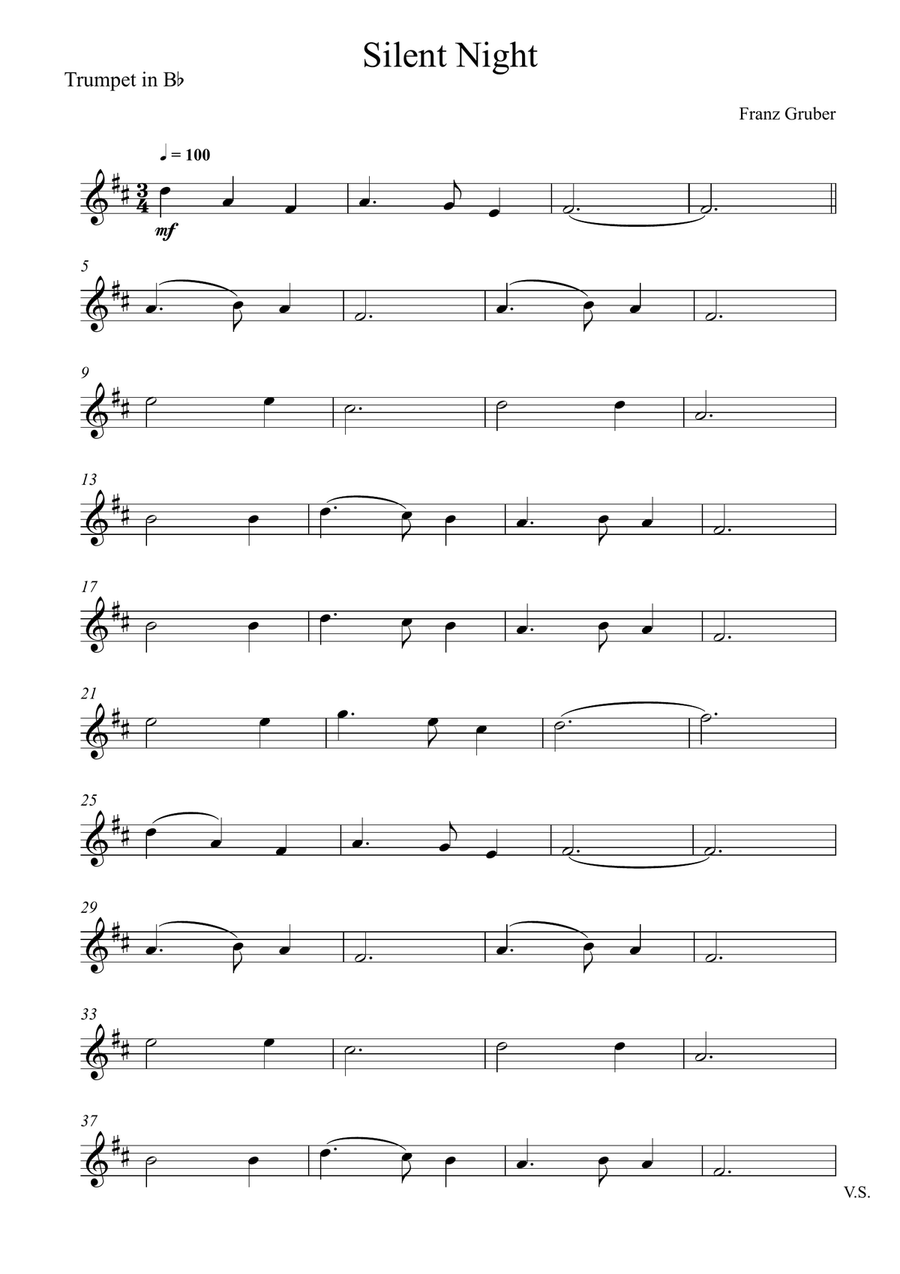 Franz Gruber - Silent Night (Trumpet and Violin Duet) Franz Gruber - Silent Night (Trumpet and Violin Duet) Small Ensemble scores gallery preview page 4