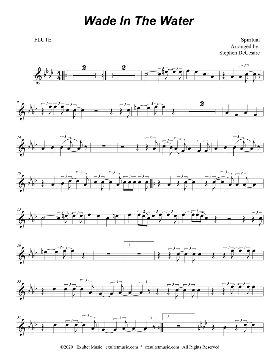 Wade In The Water (Duet for Flute and Bb-Clarinet) Woodwind Duet scores gallery preview page 5