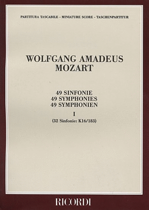Book cover for 49 Symphonies, Volume 1: 32 Symphonies (K. 16-183)
