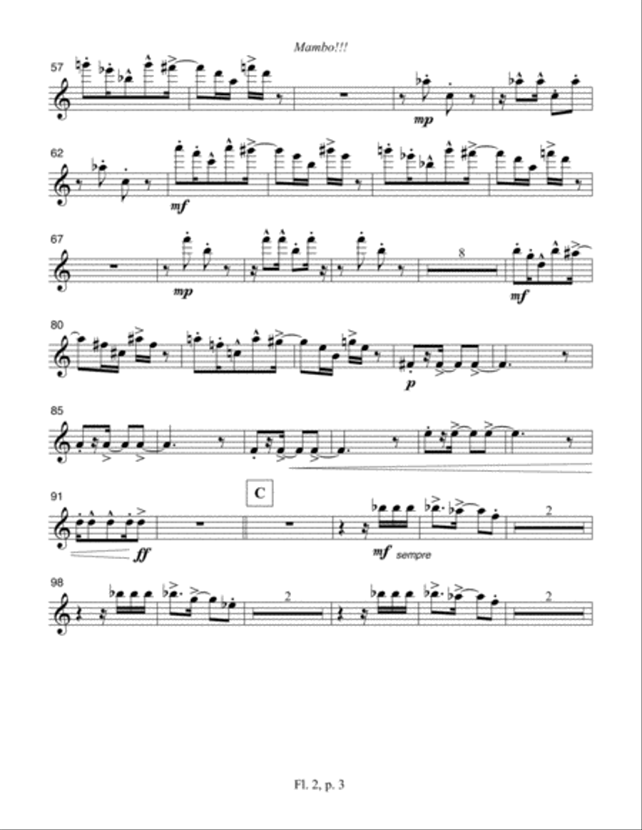 Mambo!!! Flute 2 part Mambo!!! Flute 2 part Full Orchestra scores gallery preview page 2