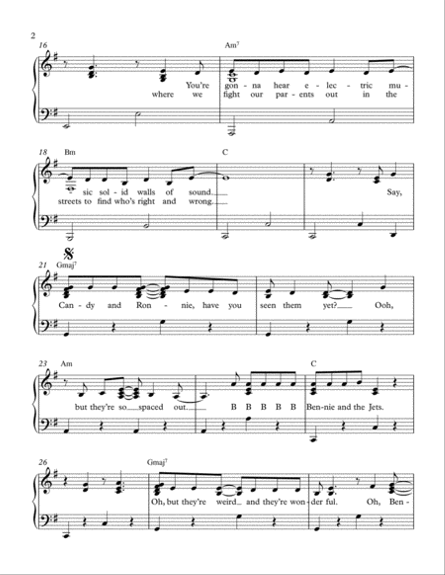 Bennie And The Jets Voice scores gallery preview page 2