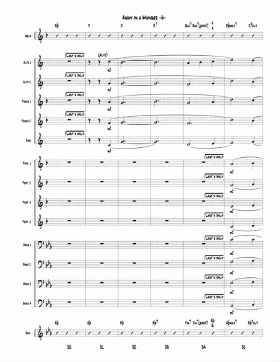 Away In a Manger for Little Big Band up to Full Big Band Jazz Ensemble scores gallery preview page 6