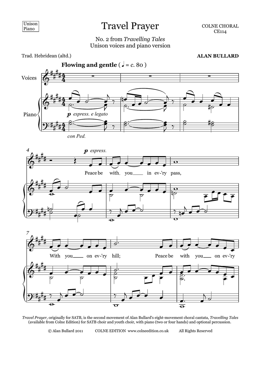 Travel Prayer (unison voices and piano) Unison Choir scores gallery preview page 3