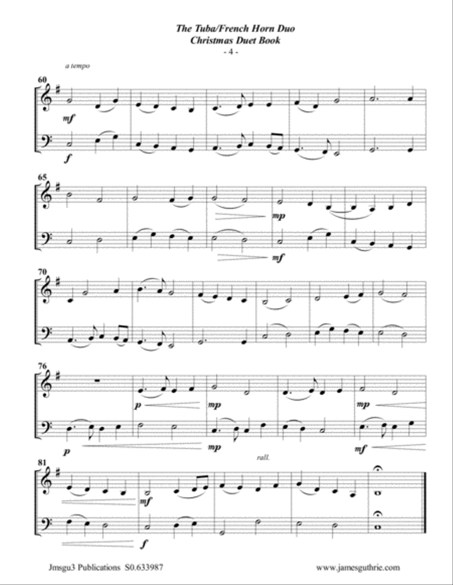 The Tuba & French Horn Christmas Duet Book Brass Duet scores gallery preview page 5