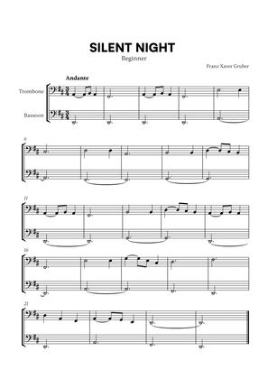 Franz Xaver Gruber - Silent Night (Beginner) (for Trombone and Bassoon)