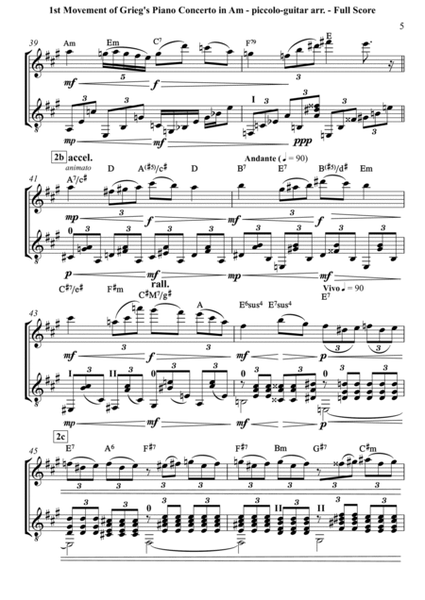 Grieg (Edvard) - First Movement of Grieg's Piano Concerto in A minor - simplified arr. for violin & image number null