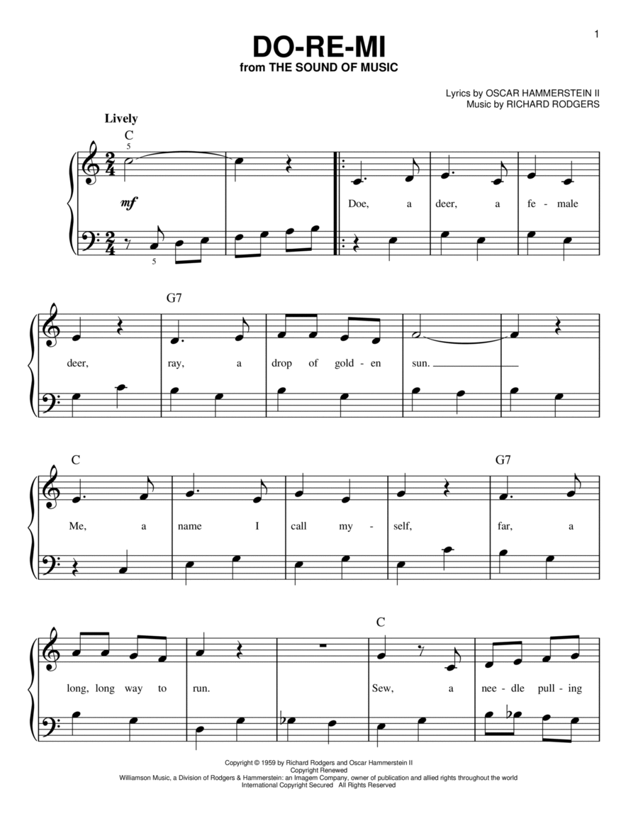 Do-Re-Mi (from The Sound of Music) Voice scores gallery preview page 1