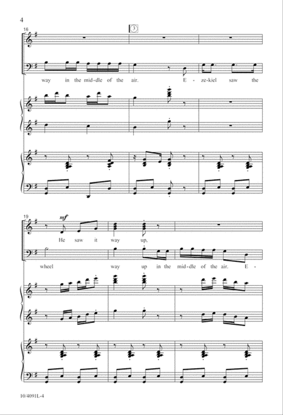Ezekiel Saw the Wheel 4-Part scores gallery preview page 5
